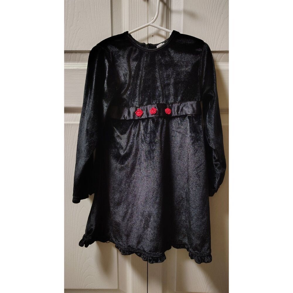 gk‎ kids Black Rose Long Sleeve Dress Size 6